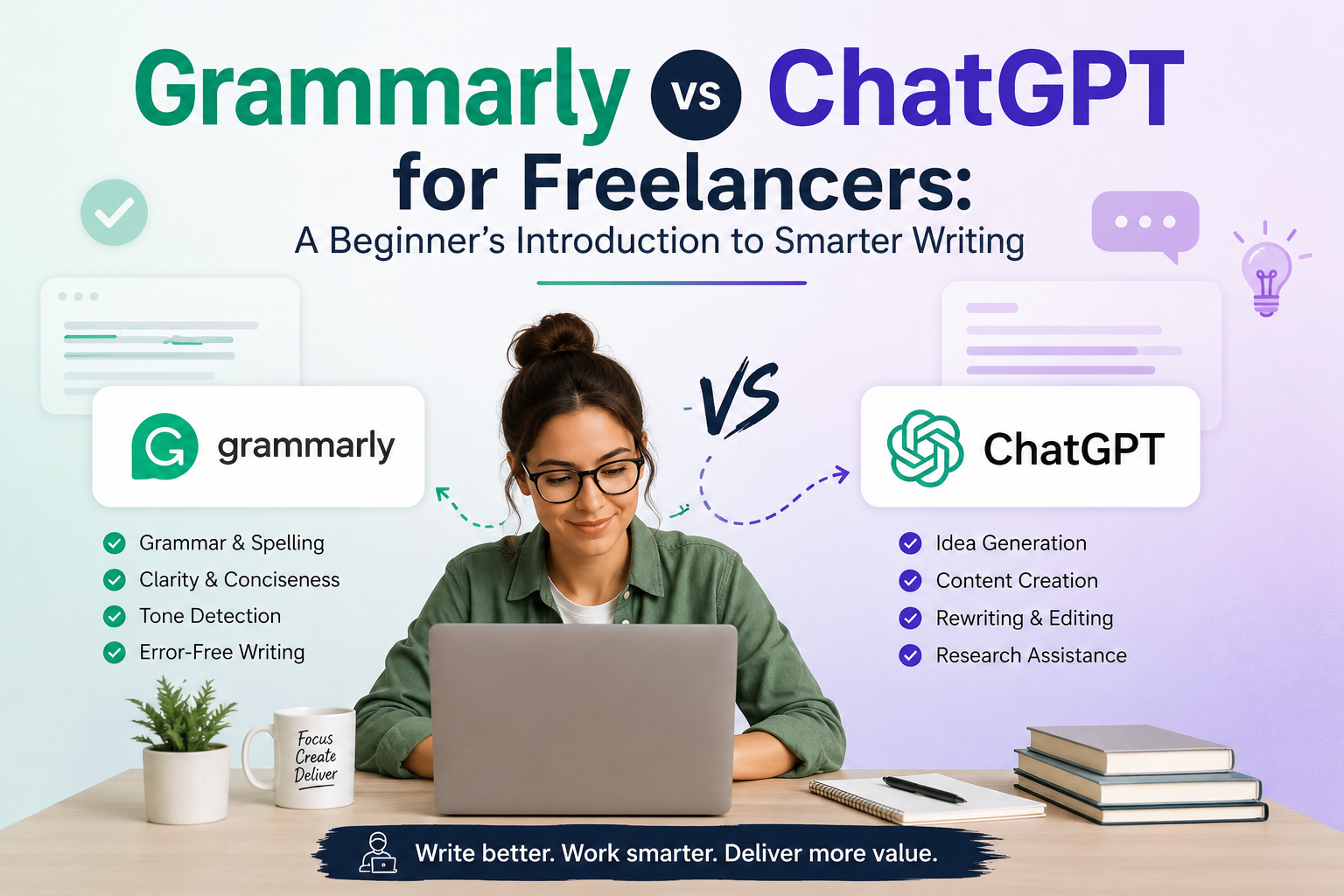 Grammarly vs ChatGPT for Freelancers: A Beginner’s Introduction to Smarter Writing